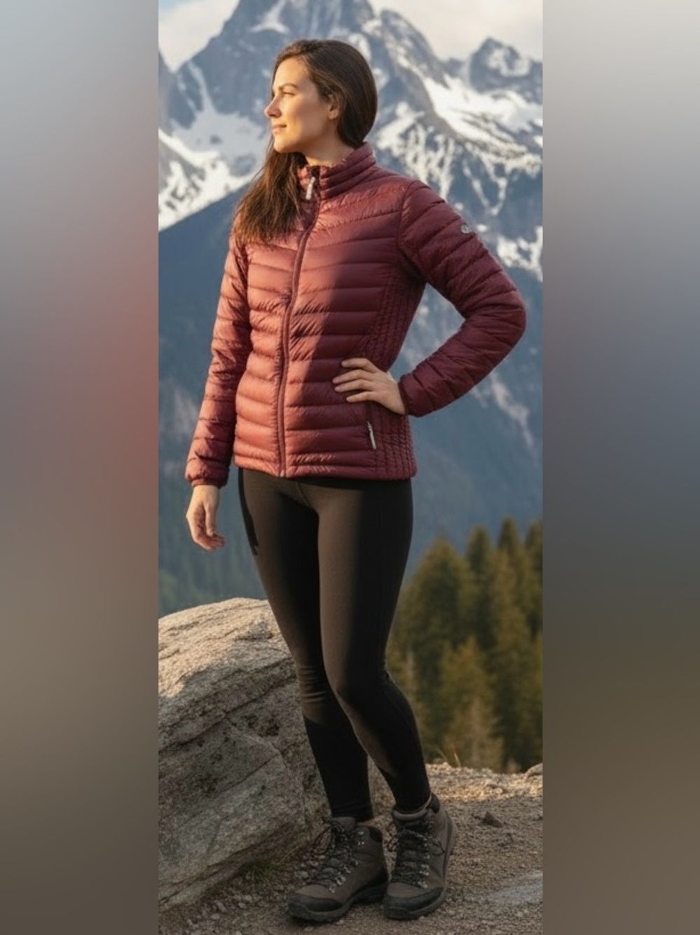 Elegant Women's Maroon Puffer Jacket